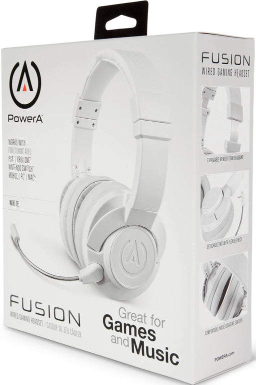 Power A Fusion Wired Headset with Detachable Mic (White) (PC/PS4/Xbox One/Switch/Mobile) /PS4